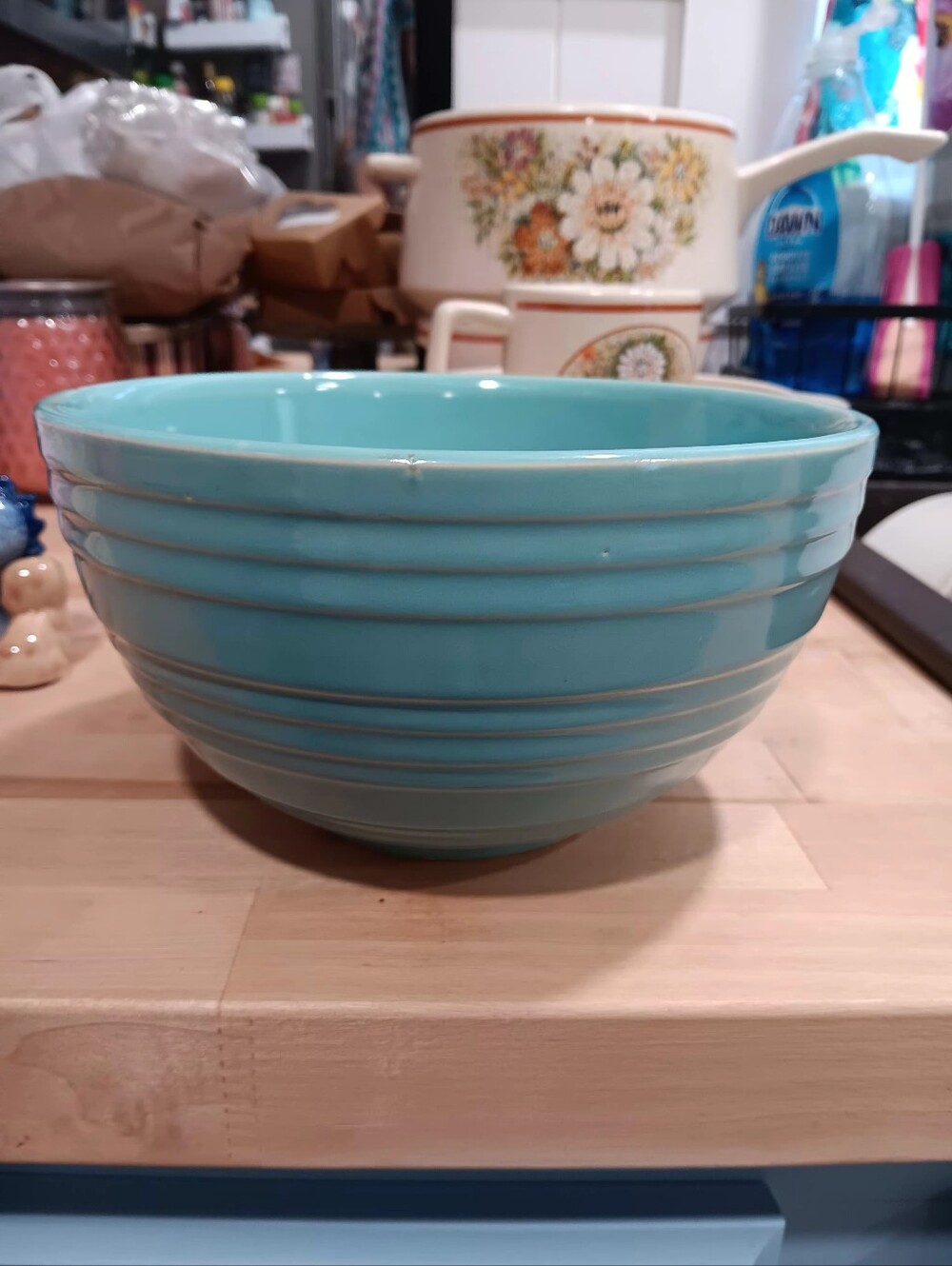 Mccoy Turquoise Glazed Mixing Bowl